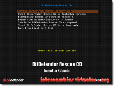 BitDefender Rescue CD 06.08.2010 Español, Disco de Rescate
